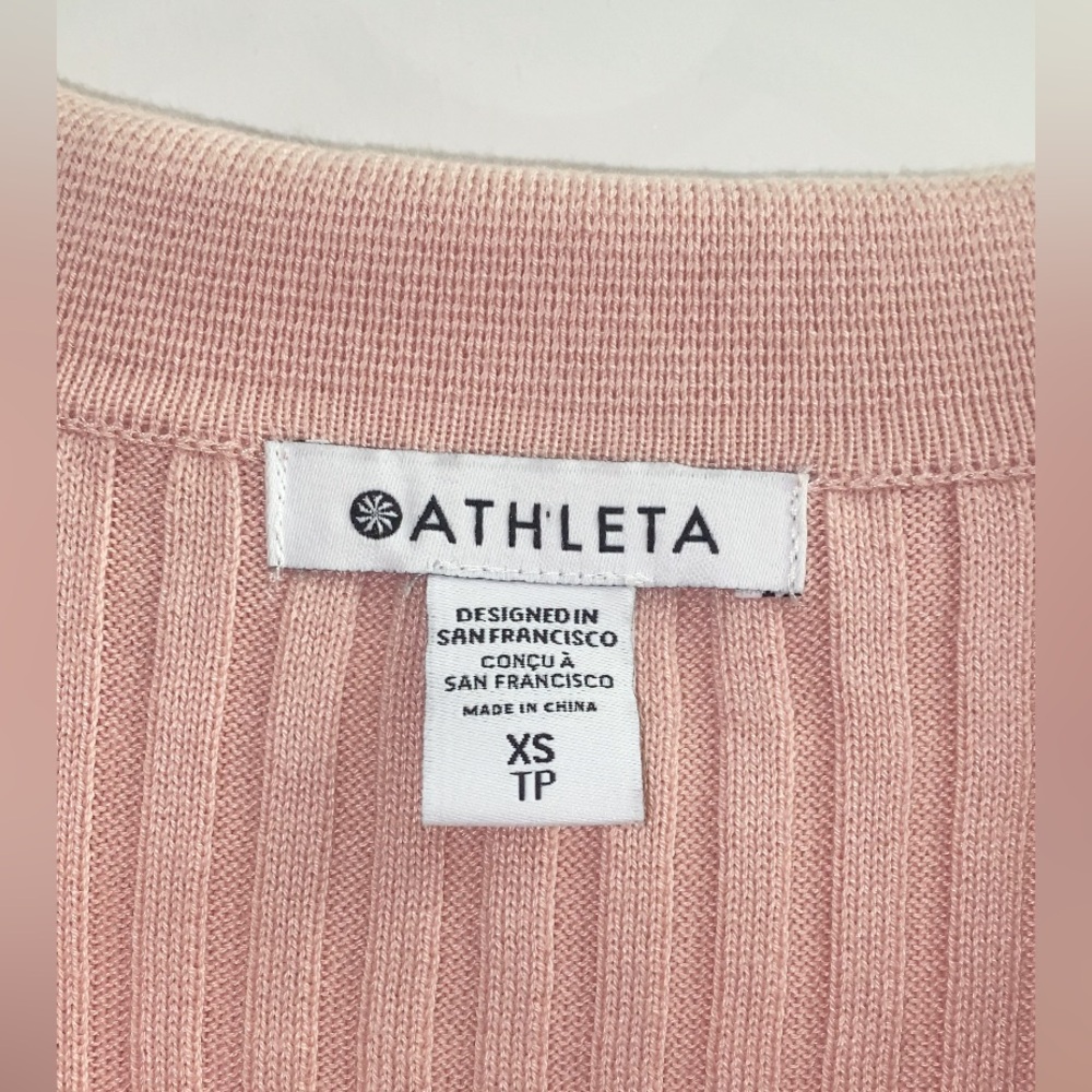 Athleta Sweet Bay Henley Sweater Light Pink Size XS - Picture 4 of 8
